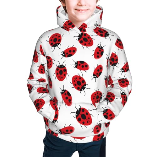 Colorful Ladybird Kid Hoodies Boys Sweatshirts Girls Pullover with Pocket3