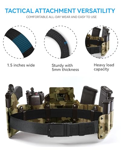 Ratchet Tactical Gun Belt for Men - 1.5" Stiff Nylon Web Work Belts Heavy Duty - Slide Buckle Fit Pants2