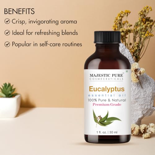 Image of Majestic Pure Eucalyptus Essential Oil for Diffuser - 1 Fl Oz | 100% Natural Essentials Oils for home fragrance, diffuser use, massage, DIY candles, DIY soaps, Aromatherapy