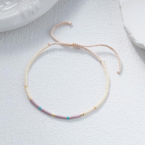 Image of KELITCH Boho Women Crystal Shell Beaded Friendship Bracelets Handmade Strand Bracelet Bangles Jewelry
