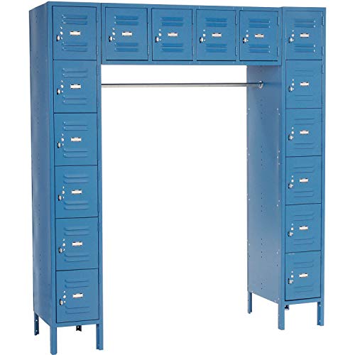 Global Industrial 16 Person Locker, 12 x18x12, Ready to Assemble, Blue