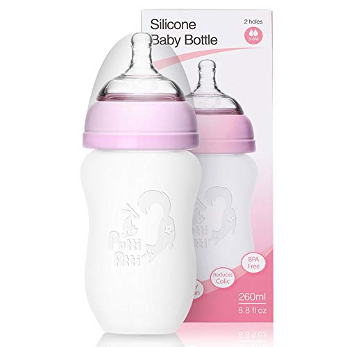 Putti Atti Silicone Baby Bottle, 8.8 fl oz [Pink]