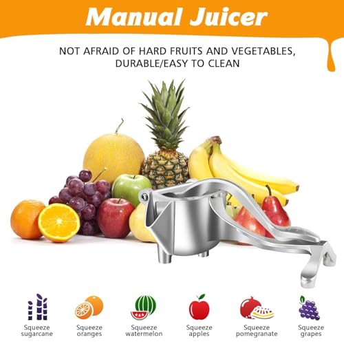 Image of Aluminium Manual Fruit Juicer Orange Heavy Duty Juicer Hand Press Metal Lime Juicer Hand Instant, Steel Handle Simple Fruit Juicer Press Squeezer Citrus Collectible Figure