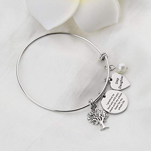 bobauna Stepdaughter Bracelet I Promise To Love Your Dad/Mom With My Whole Heart Wedding Bridal Gift For Daughter in Law From Stepmom Stepdad4