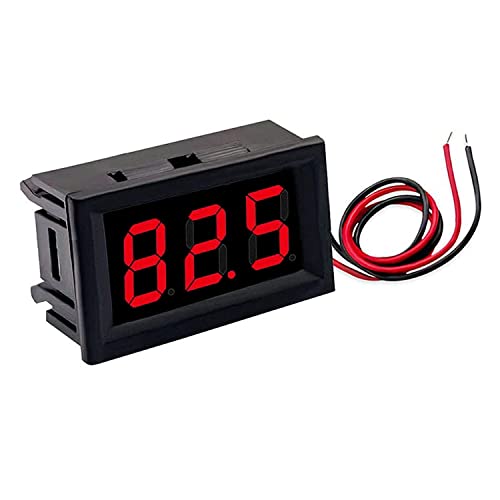 Visor LCD 3 digitos con voltimetro, Medidor de voltaje digital LCD, Voltímetro digital de 3 dígitos, Monitor de voltaje LCD, 4,5 V-30 V DC, Luz LED rojo