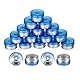 QUARKZMAN 13mm Flip Off Kappen, 100 Stück Burr-Free Flip Off Top Kappen Dichtungen Flip Off Aluminium Kunststoff Vial Flip Off Dichtungen Kappen Abdeckung für Glas Vial Flaschen, Blau/Silber