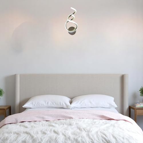 Image of Helix LED Wall Light for Home, Golden Modern Wall Lamp with 3 Color Modes, Warm White, Cool White, Natural White, Decorative Indoor Light, Pack of 1