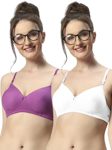 Image of SONARI Wire Free Padded Bra | Medium Padding for Support, Medium Coverage, Soft Cotton Polyester Material, Adjustable Straps with Hook & Eye Closure, Wash Only - 007