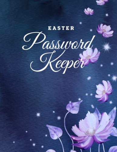 Easter Dark Blue Floral Password Keeper Log Book Username Internet Password Email Website Password:...