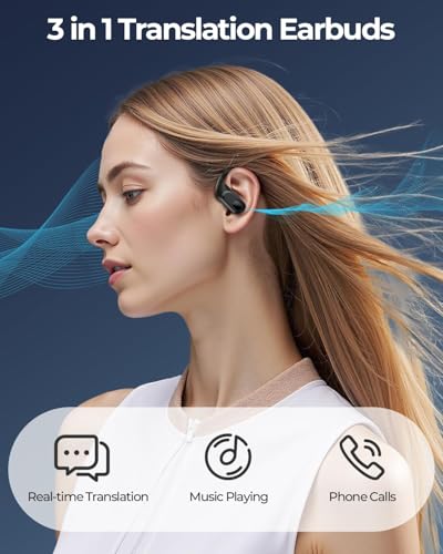 Image of occiam Wireless Earbuds Bluetooth Headphones Ear Buds 96Hrs Playback Sport Over-Ear Waterproof Wireless Headphones Earphones with Earhooks ENC Mics Clear Call for Sport Running Workout (Black)