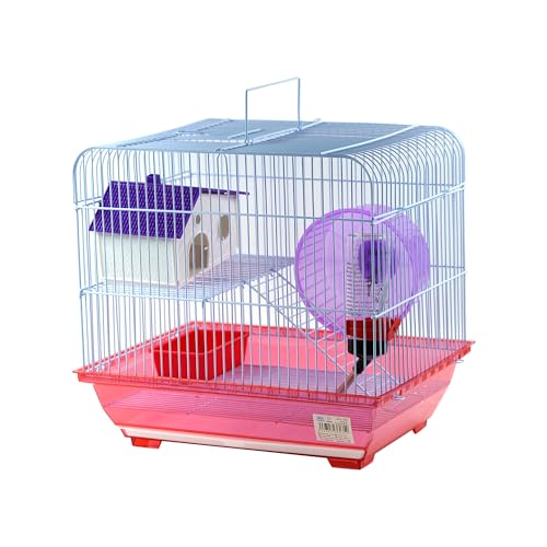 Jaula para Hámster Roborowski Jaula para Hamster jaulas Hamsters pequeña Bebedero comedero (175ROSA)