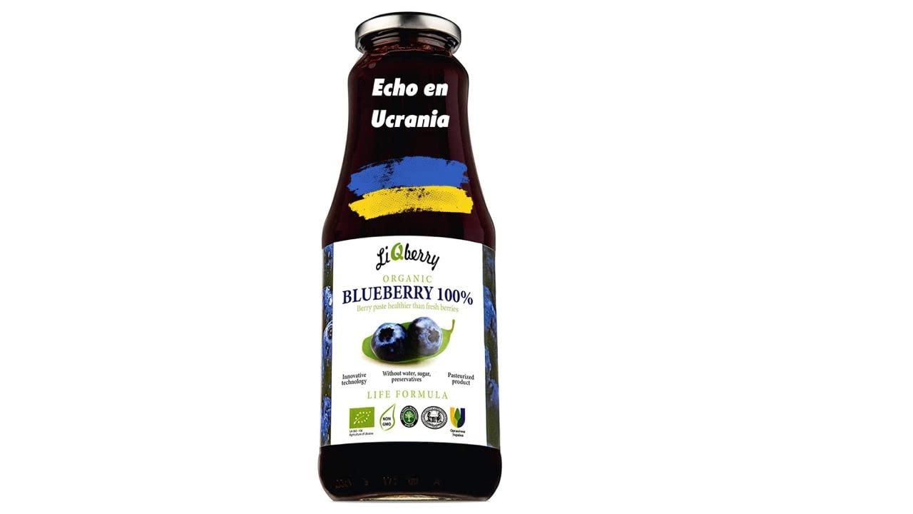 Arándano Azul Silvestre Orgánico Pasta Fresca, Obtenido Únicamente a Partir de Cáscaras y Semillas de Bayas, Sin Aditivos, 1 L, LiQberry
