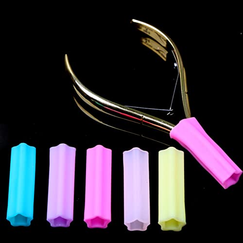 AKOAK 5 Pcs Pliers Cover Protective Sleeve Cuticle Pliers Cover Silicone Cuticle Pliers Tweezers Scissors Protectors Star Shape Protection Scissors and Tweezers Tools