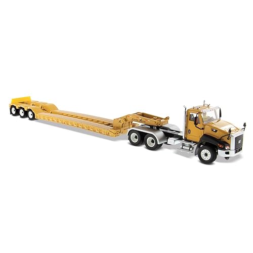 Diecast Masters Caterpillar CT660 Day Cab Tractor & XL120 Lowboy Trailer, Core Classics Series Cat Trucks Construction Equipment | 1:50 Scale Model Collectible 85503C