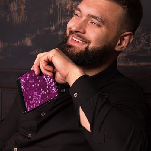 Bright Rose Red Sequins Pattern Classic Bifold Wallets for Men Women Slim Credit Card Holder Wallet Purse4