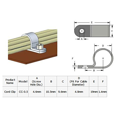 Aexit 100 piezas Nylon cable clip negro miniatura 3