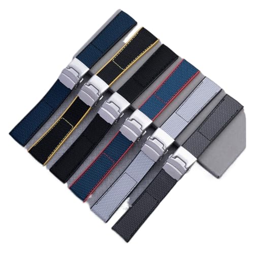 22mm 24mm Soft Nylon Rubber Wristband Watch Band Accessories Compatible With Strap3