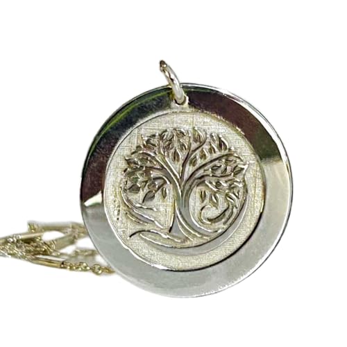 Collier arbre de vie en argent 925 fait main LKBEADS gravé avec chaîne 45 cm