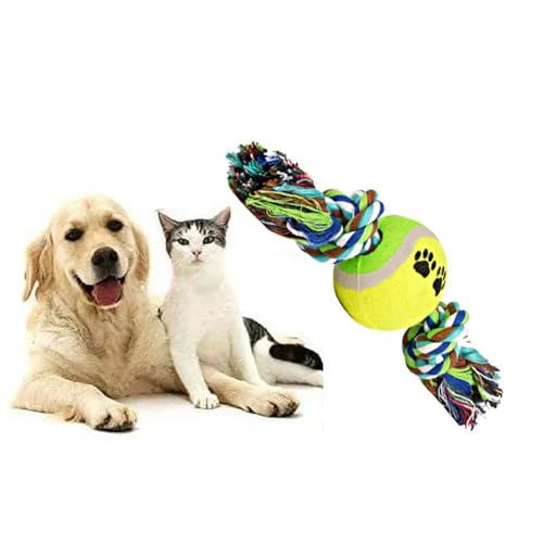100-Cotton-Braided-Pet-Pull-Fetch-Rope-Toy-with-Tennis-Ball-for-All-Breed-Dogs-Cats-Bite-Resistant-Easy-to-Clean