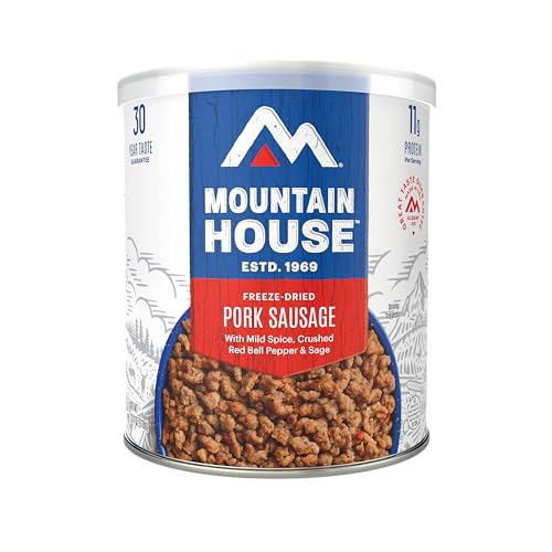 Mountain House Pork Sausage & Freeze-Dried Food for Camping, 25 Servings, 30-Year Shelf-Life