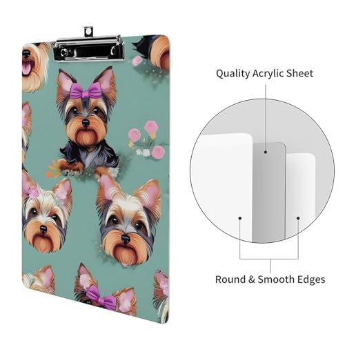 Porte-bloc acrylique imprimé Yorkshire A4 portable et durable - 3