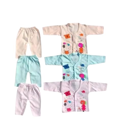 Image of Baby Full Sleeve Jhabla and Pyjama Set, Pack of 3
