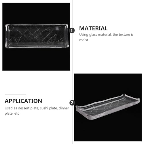 Plato rectangular de vidrio para sushi estilo japonés miniatura 3