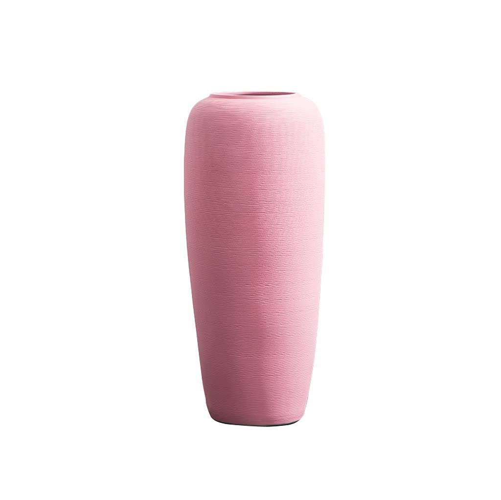 SnamicE Modern Minimalist Floor Vase Pink Ceramic Large Vase Decoration Ornaments Home Living Room Porch Flower Arrangement Dry Vase,