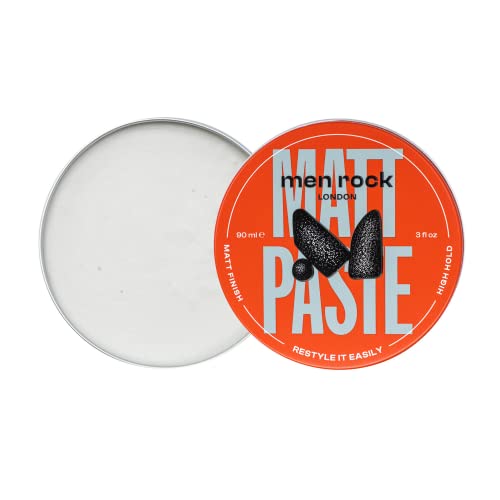 Men Rock Matt Paste with High Hold and Matt Finish for Relaxed and Easily Reworkable Hairstyles, Creates Volumae and Adds Texture, Suitable for All Hair Types 90ml Cover