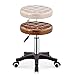 LSMK Taboret regulowany taboret na kółkach, skóra PU krzesło toaletka kreślarstwo praca SPA medyczne stołki barowe, stylowy obrotowy kuchenny garaż podnóżek (kolor: Retro brązowy)