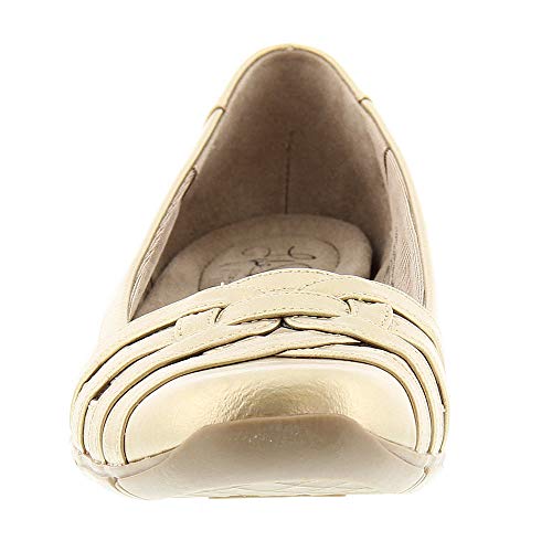 Image of LifeStride Womens Diverse Metallic Flats Gold 6.5 Extra Wide (E+, WW)