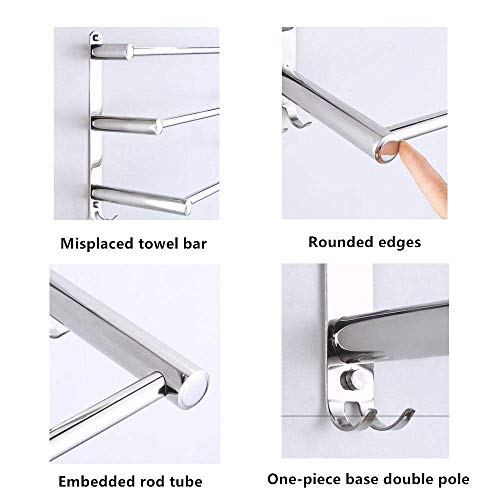Barre de serviette en acier inoxydable de 50 cm LWX - 2