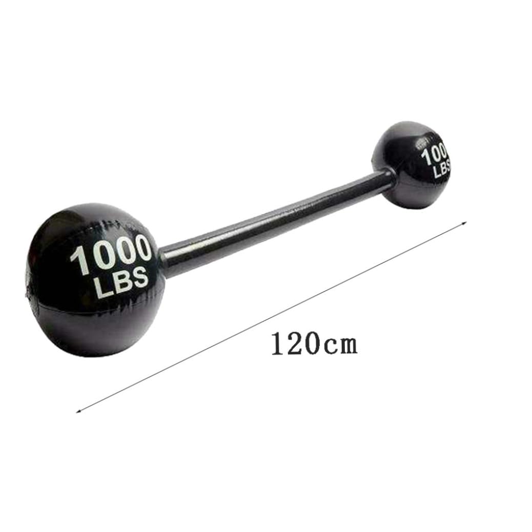 Haltère Gonflable Géant 120 Cm – Accessoire Faux Haltère Strongman Pour Déguisement Cirque, Fête Ou Décoration Fitness – Noir