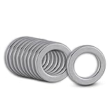 MAUL Neodym-Ringmagnet – flacher Magnet in Ringform mit hoher Haftkraft für einen vielseitigen Einsatz – Magnet rund mit elegantem und modernem Design – Ø 12 x 1,5 mm – 10er Pack – hellsilber