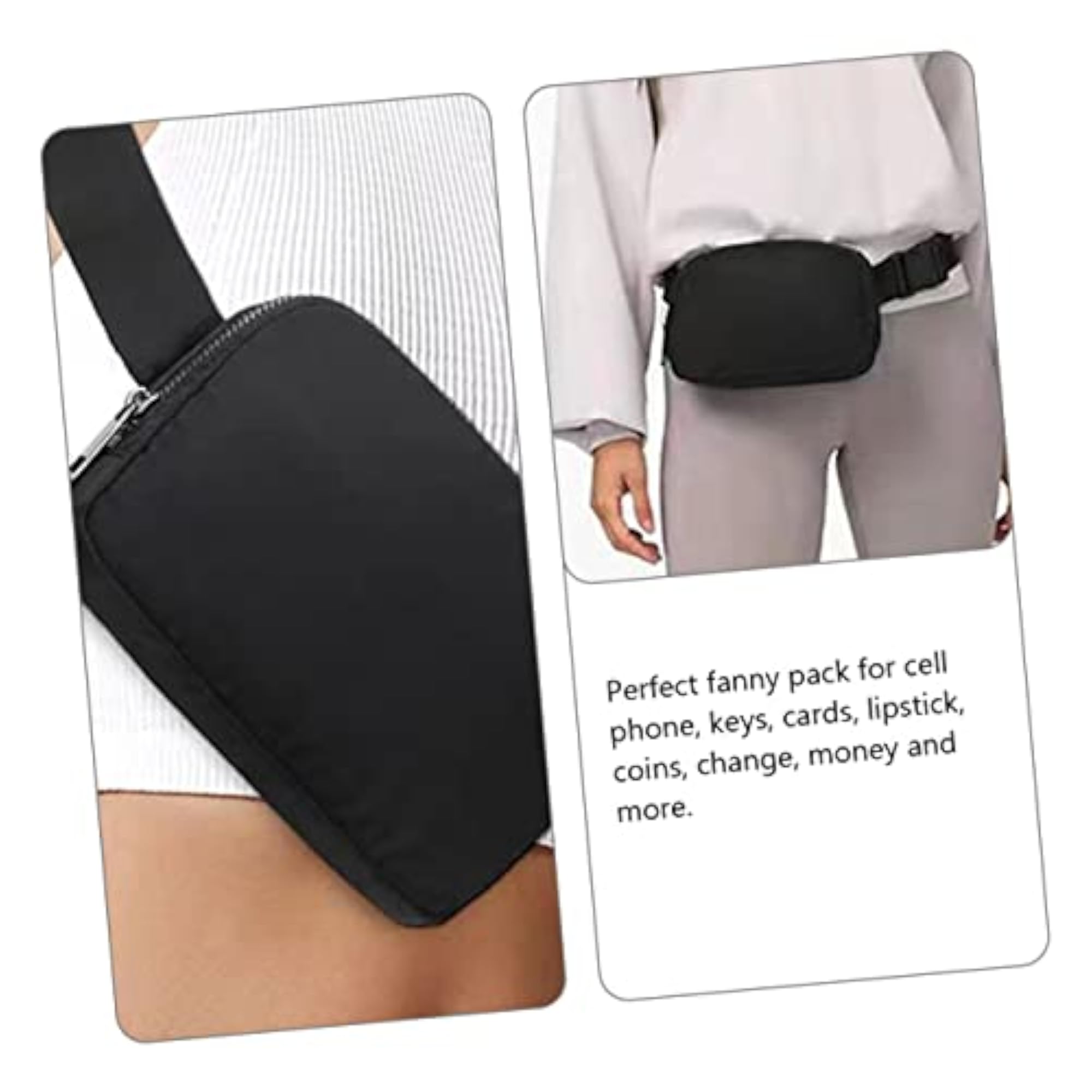 2pcs Pack Black Crossbody Purses for Men and Women