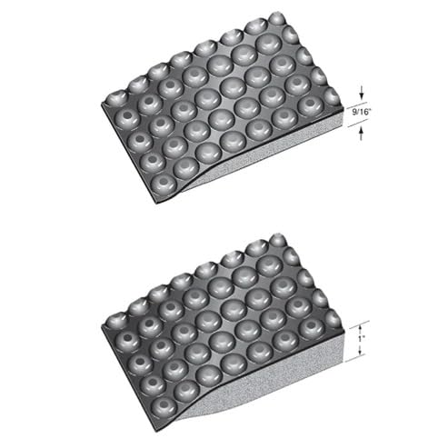 Rhino Mats- Reflex Metallic Anti-Fatigue Salon Mat in Semi-Circle & Rectangular, 9/16'' or 1''' Thick (Semi-Circle, 3' x 4' 1'' Thick)