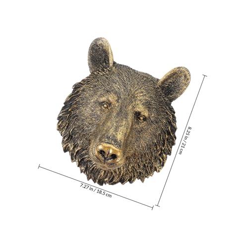 Tête d'ours en résine décorative : sculpture murale de maison