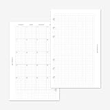MAY PAPER CO. FC - Ricarica per agenda mensile compatta 2027, mese su due pagine, per agenda Franklin Covey Compact a 6 anelli, 4,25 x 6,75 (mesi continui, inizio lunedì)
