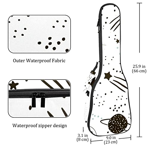 Sac de rangement pour ukulélé soprano anti-choc avec mousse protectrice