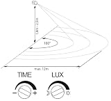 SEBSON® Czujnik ruchu zewnętrznego, IP44, natynkowy, antracyt, nadaje się do LED, programowalny, czujnik podczerwieni 12 m/180°, montaż ścienny wychylny, 3-przewodowy