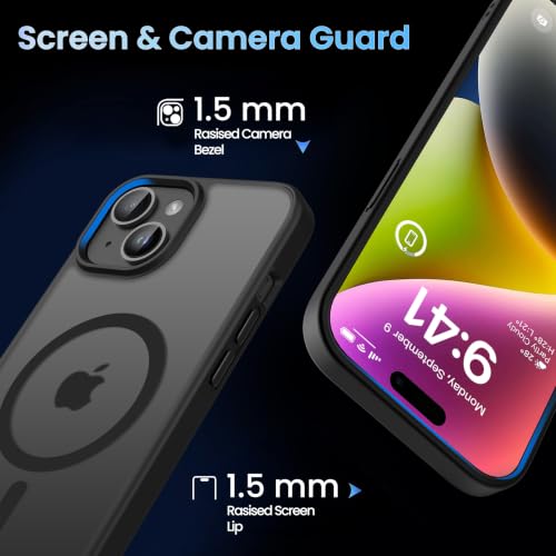 Image of CACOE Magnetic Case for iPhone 13 & iPhone 14 6.1 inch, Matte Black