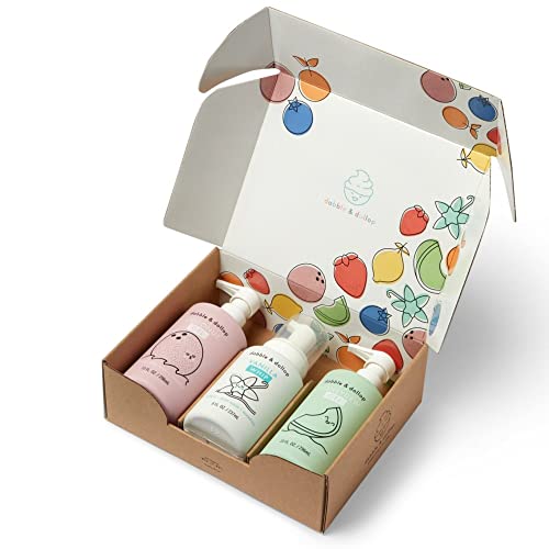Dabble & Dollop Beachy Bundle, Natural Bubble Bath, Body Wash, Shampoo For Kids, Usa-Made, Paraben & Sulfate Free, Vegan, Gluten-Free, Tear-Free, Honeydew, Vanilla & Coconut (Set Of 3) #TOP1