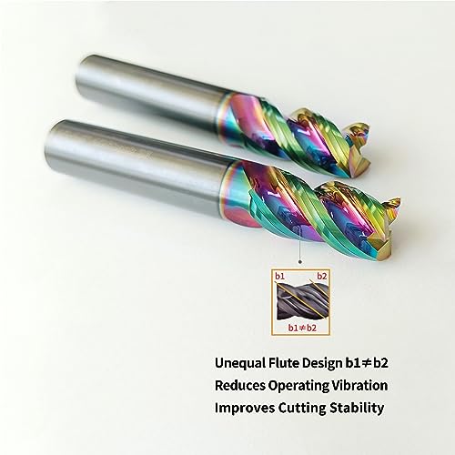 Image of Tools DLC Series Carbide Square End Mill, Diamond-Like Coating, End Mill for Aluminum, Copper, Magnesium Alloys, High Silicon Aluminum, Composite Materials,3 Flute,1 /2 Shank (0.5(1 /2) inch, 2pcs)