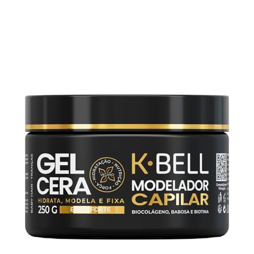 K-BELL Gel Cera Modelador de Cachos 250g – Fixação Duradoura, Hid...