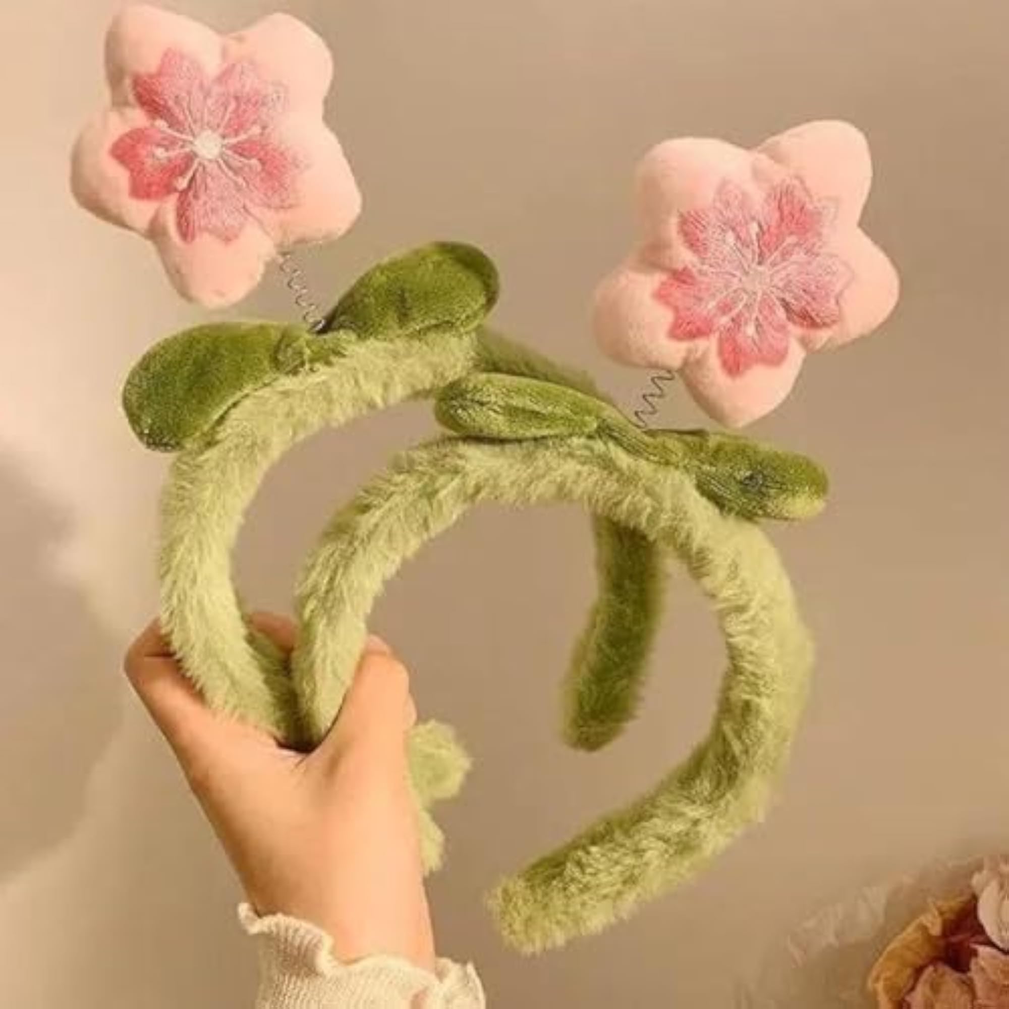 Floral Plush Flower Headband, Party Headpiece