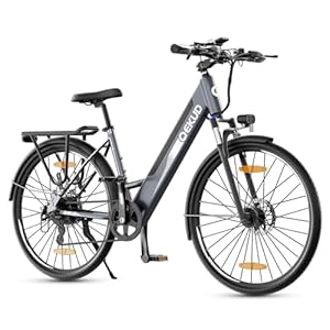 Qekud 27M204 E-bike, stadsfiets, elektrische fiets, 36 V/12 Ah accu, 250 W motor, bereik 100 tot 25 km/u, elektrische fiets met app
