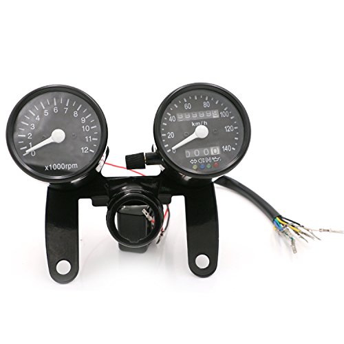 Buy Motorcycle Black LED Tachometer Km/h Speedometer Odometer Gauge W