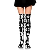 GERSWEET Knee High Tube Sports Socks for Girls Women Black Video Game Weapon Funny Gamer Compression...