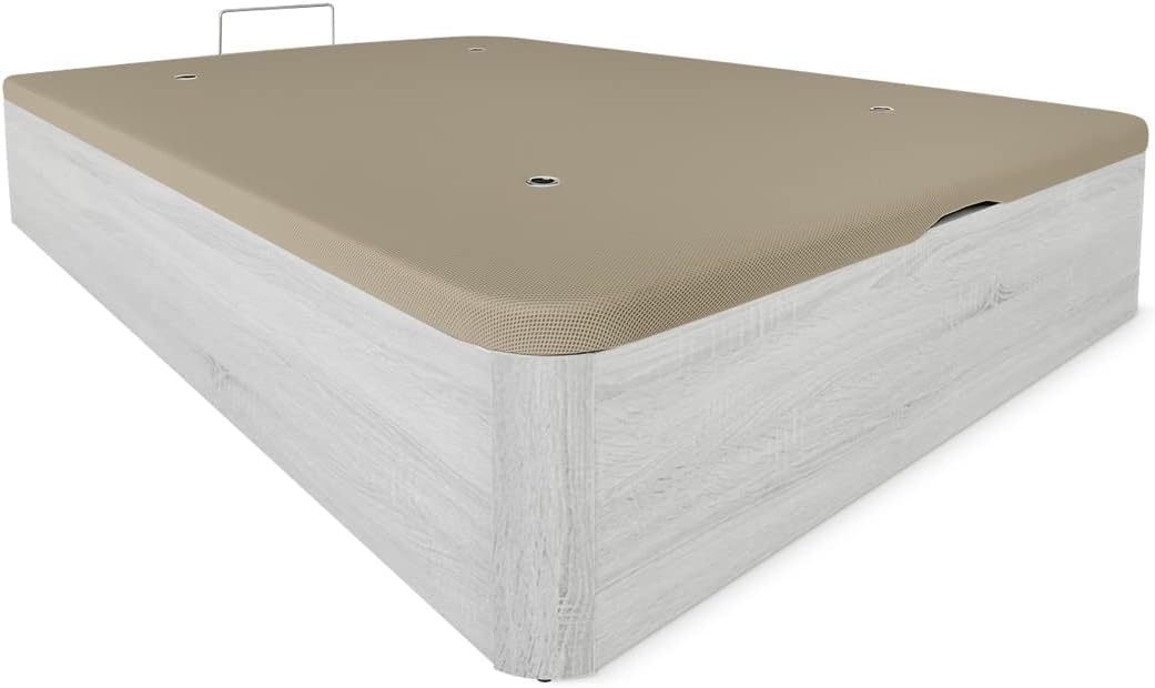 DUÉRMETE ONLINE - Canapé Abatible Madera Gran Capacidad Cajón Grosor 30mm con Tapa Reforzada y Transpirable, 135x190