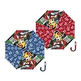  ARDITEX Parapluie Pour Enfant Sous Licence Mickey Mouse En Polyester 38Cm 2 Assortis Paraguas clásico, 56 cm, Azul (Bleu Ou Rouge)